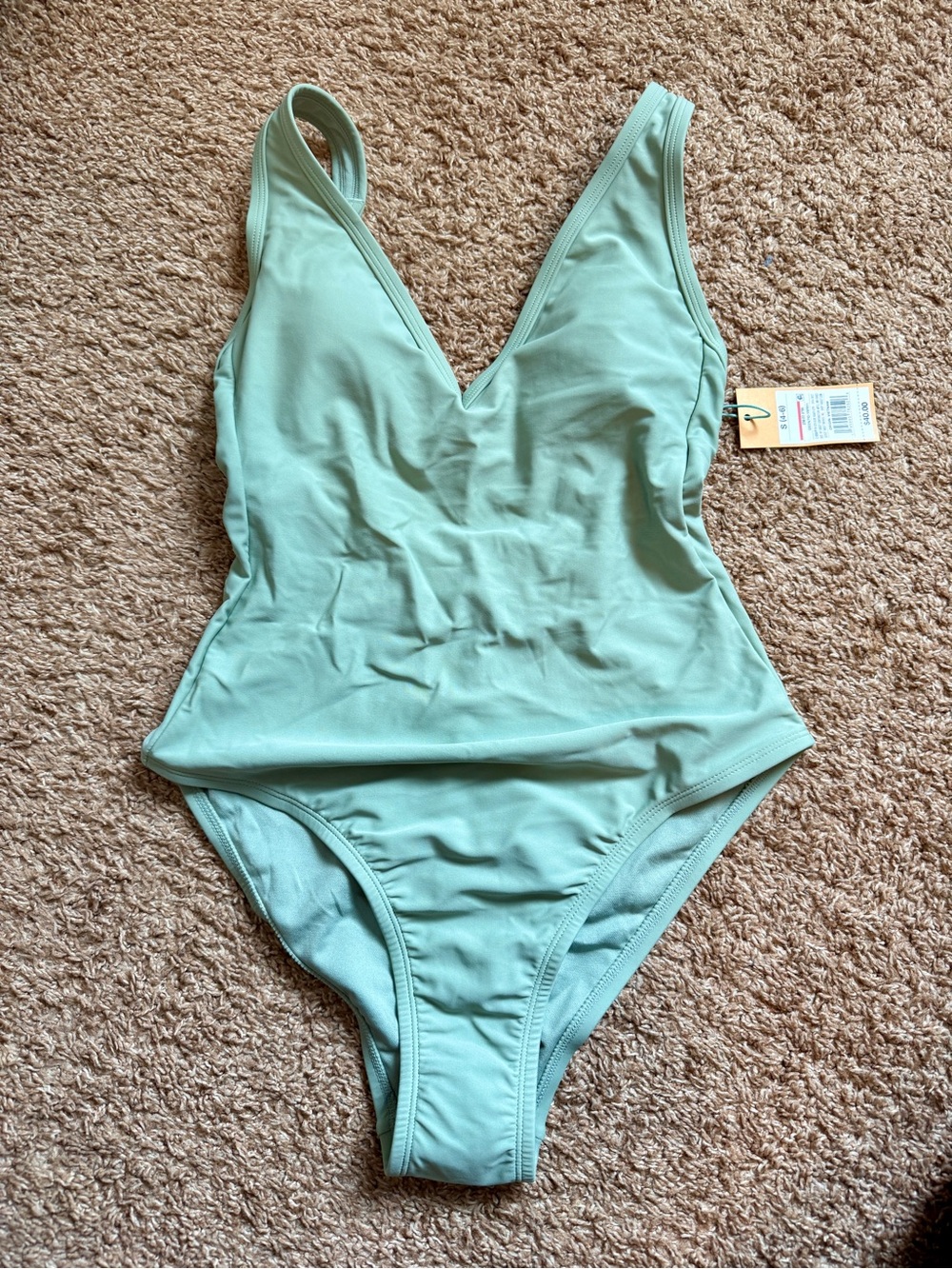 Kona Sol One Piece Swimsuit Mint Green V Neck